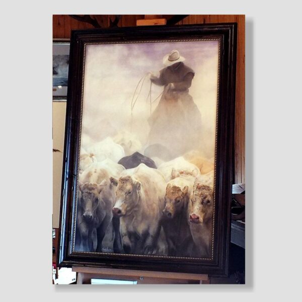 framed-cowboy-in-the-fog-western-pastel-painting-barby-schacher