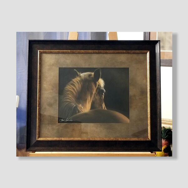 Framed LISTENING Original Pastel Painting by Barby Schacher