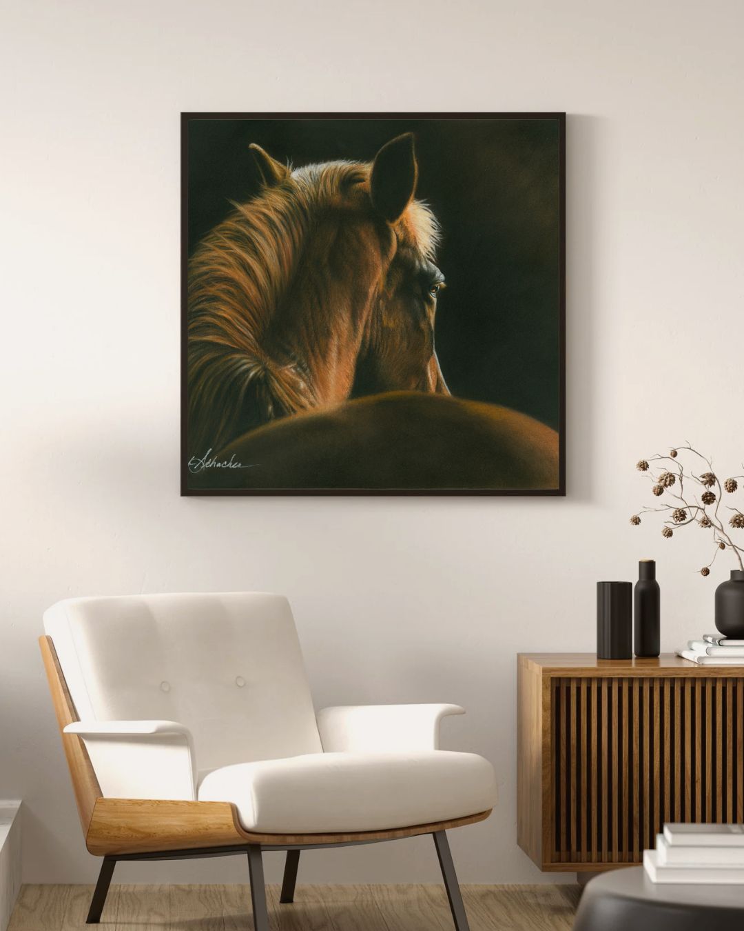 Mockup-of-Listening-pastel-painting-by-Barby-Schacher
