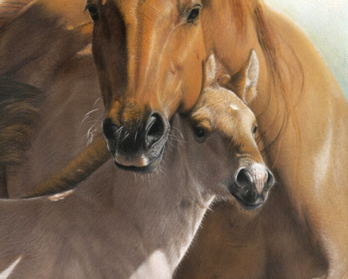 sweet mamas girl pastel detail finishing a pastel painting