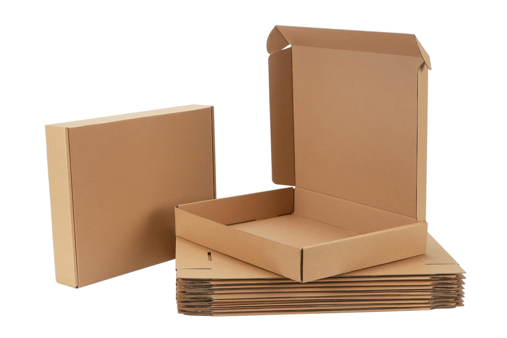 Cardboard shipping boxes used to pack and ship framed pastel paintings safely